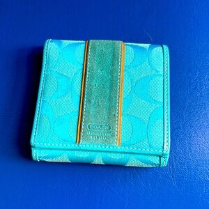 Coach monogram turquoise vintage wallet